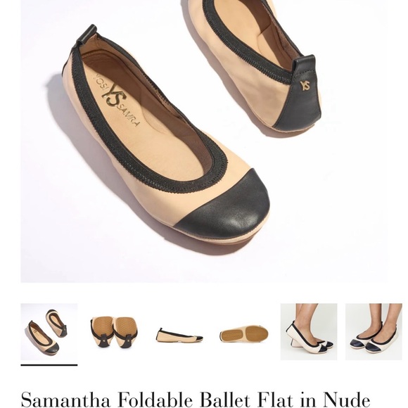 Yosi Samra Light Beige and Lime Ballet Flats - Picture 9 of 9